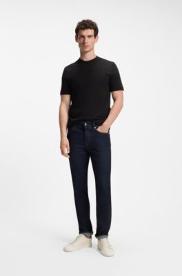 Cotton-jersey T-shirt with logo detail, Black