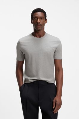 Cotton-jersey T-shirt with logo detail, Light Grey