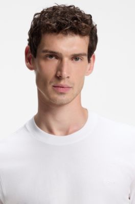 Cotton-jersey T-shirt with logo detail, White