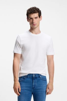 Cotton-jersey T-shirt with logo detail, White