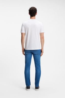 Cotton-jersey T-shirt with logo detail, White