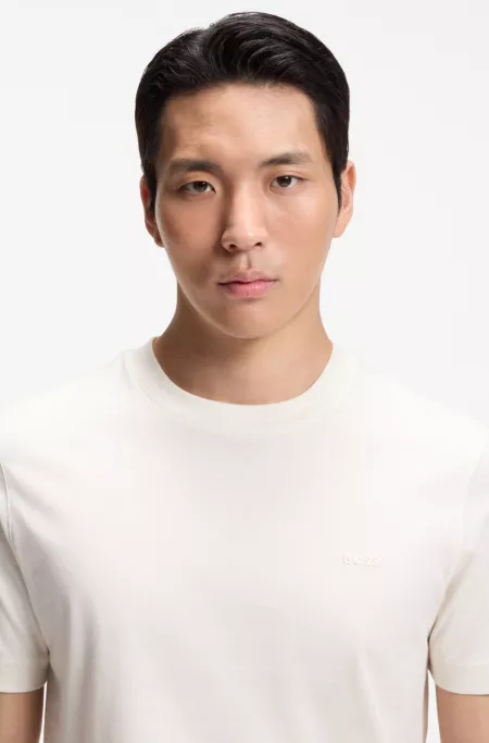 Cotton-jersey T-shirt with logo detail