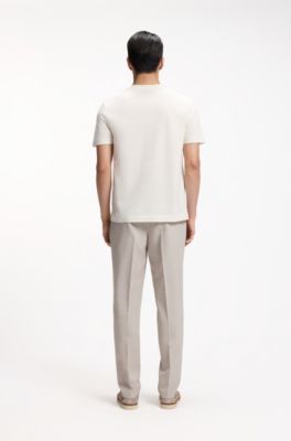 Cotton-jersey T-shirt with logo detail, Natural