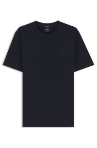 Cotton-jersey T-shirt with logo detail, Dark Blue