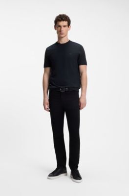 Cotton-jersey T-shirt with logo detail, Dark Blue