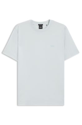 Cotton-jersey T-shirt with logo detail, Light Blue