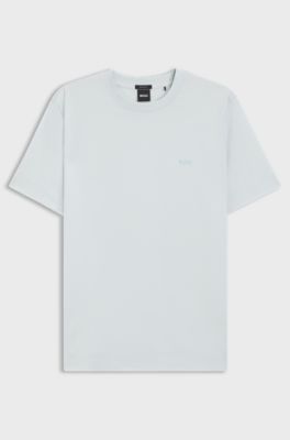 Cotton-jersey T-shirt with logo detail, Light Blue