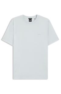 Cotton-jersey T-shirt with logo detail, Light Blue