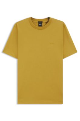 BOSS - Cotton-jersey T-shirt with logo detail - Gold