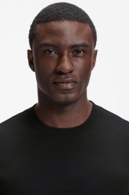 Regular-fit T-shirt in cotton jersey, Black