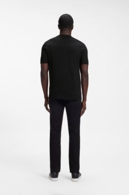 Regular-fit T-shirt in cotton jersey, Black