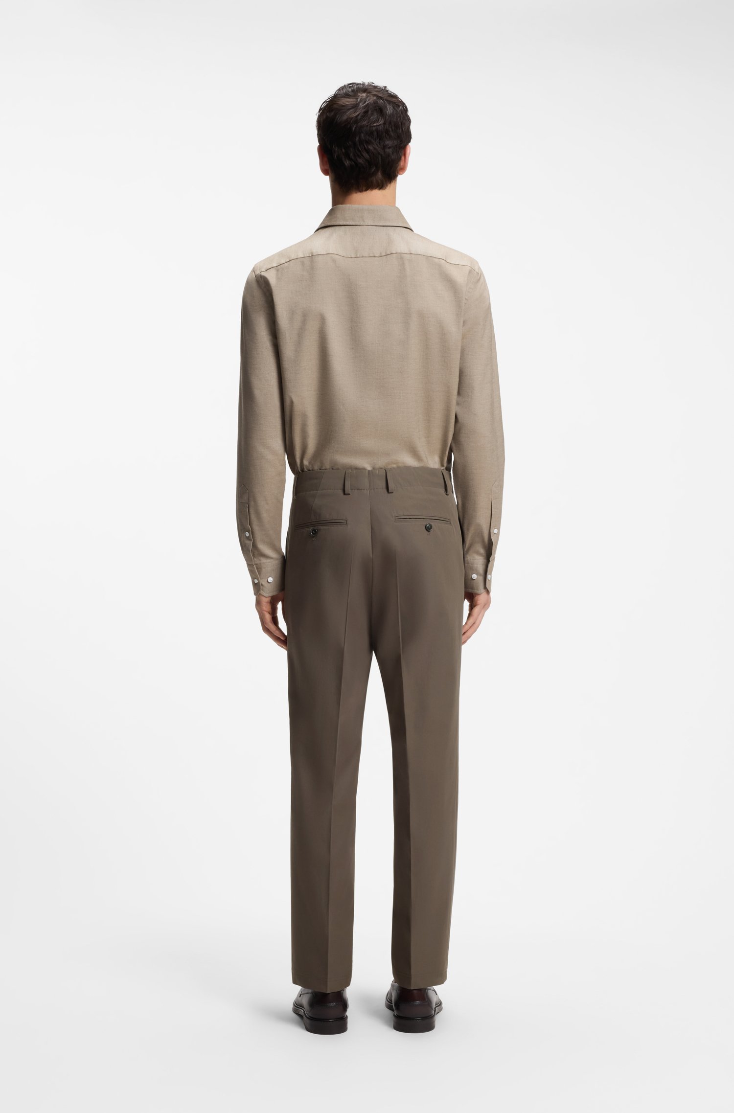 Boss Straight-fit trousers in water-repellent cotton twill byxor herr – bild 2