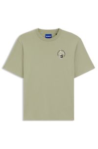 Cotton-jersey T-shirt with logo artwork, Light Green