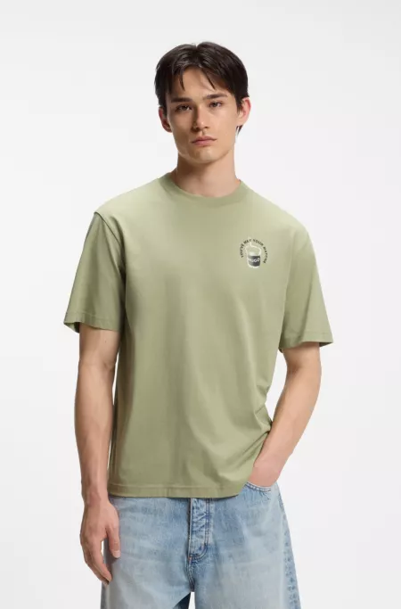Cotton-jersey T-shirt with logo artwork