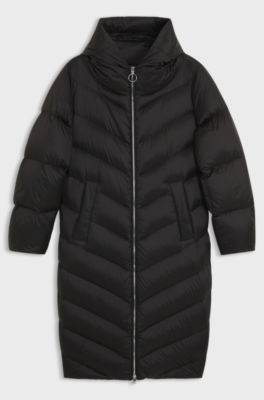 Water-repellent jacket with side zips, Black