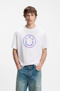 Logo-graphic T-shirt in cotton jersey, White