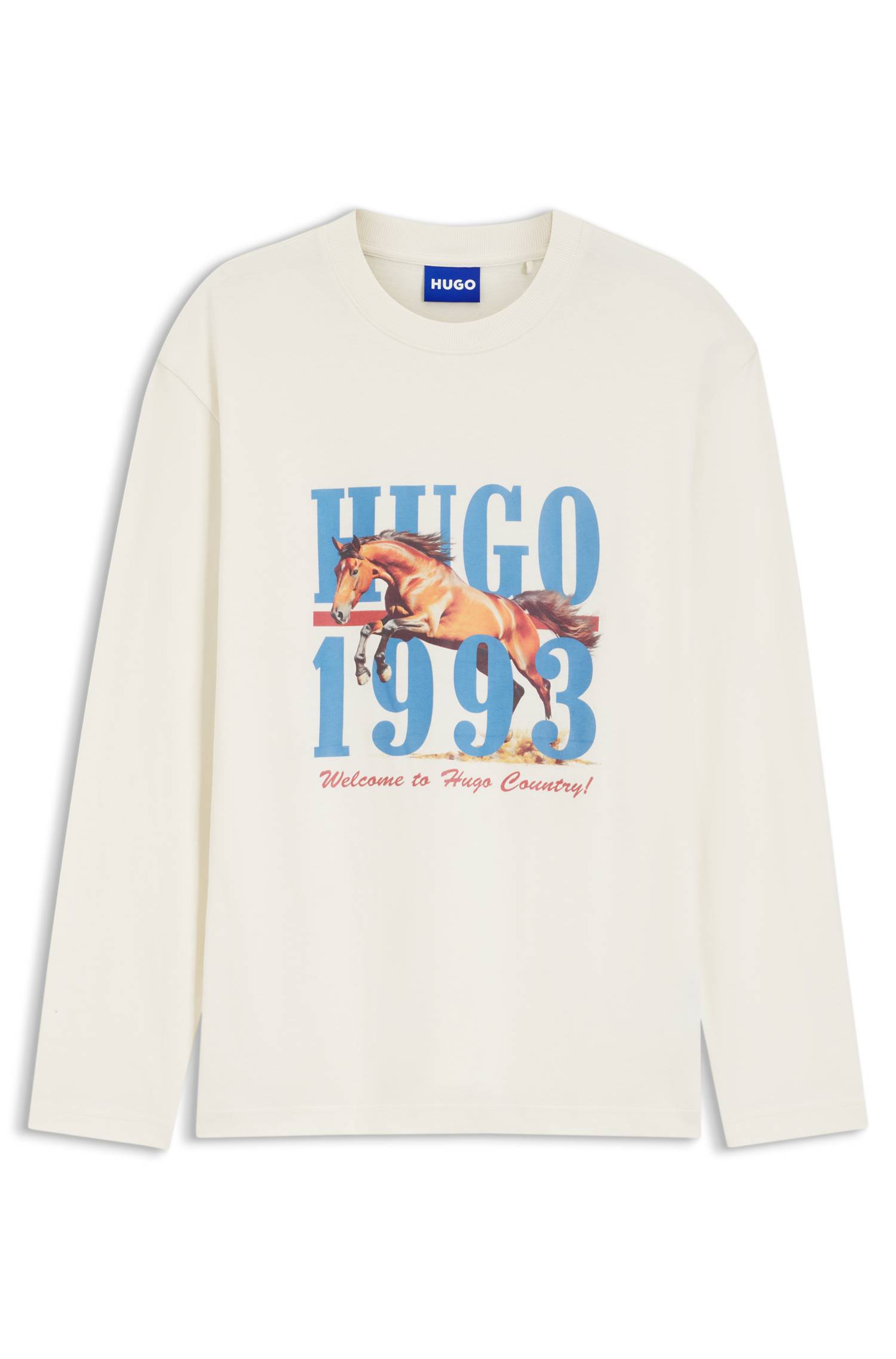 Hugo T-shirt 'Nevalon' ljusblå / brun / konjak herr – bild 5