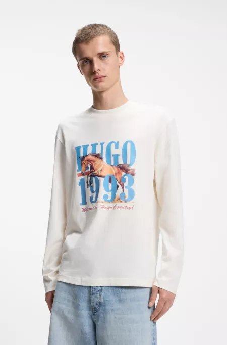 Cotton-jersey T-shirt with graphic print