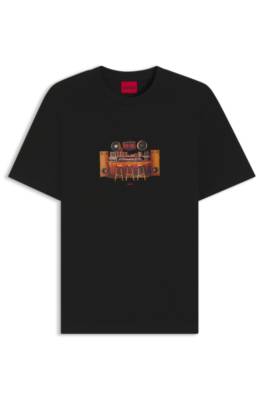 Hugo Cotton-jersey T-shirt with printed artwork herr – bild 4