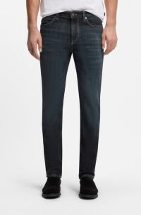 Slim-fit jeans with contrast stitching, Dark Blue