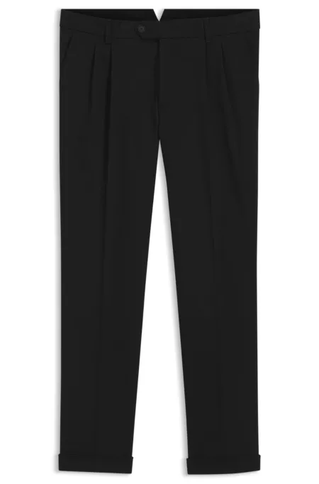 Tapered-fit trousers in stretch-cotton twill