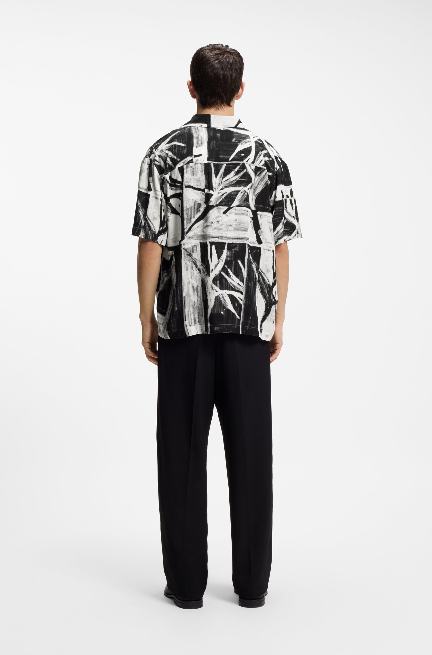 Hugo Oversized-fit printed shirt with camp collar skjortor & blusar herr – bild 3