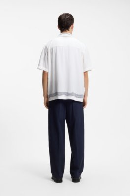 Hugo Oversized-fit printed shirt with camp collar kortärmade skjortor herr – bild 2