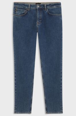 Jeans con fit affusolato in comodo denim elasticizzato, Blu