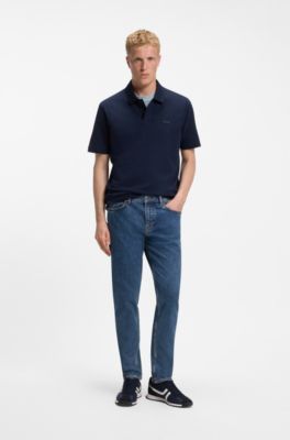 Tapered-fit jeans van comfortabel stretchdenim, Blauw
