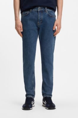 Tapered-fit jeans van comfortabel stretchdenim, Blauw