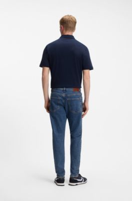 Tapered-fit jeans van comfortabel stretchdenim, Blauw