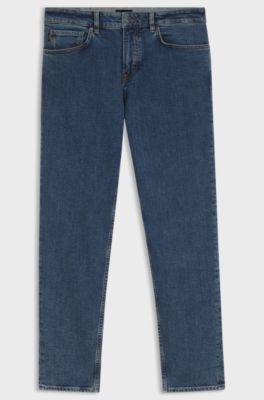 Regular-fit jeans in stretch cotton, Blue