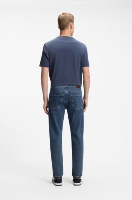 Regular-fit jeans in stretch cotton, Blue