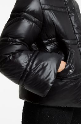 Waterafstotend pufferjack met donsvulling, Zwart