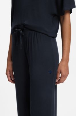Pyjamahose aus Ripp-Jersey mit Double-B-Monogramm, Dunkelblau