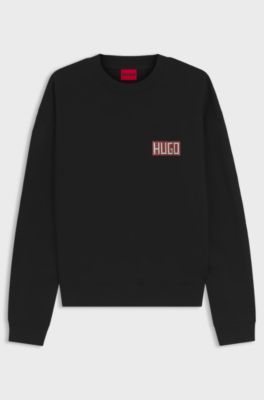 Relaxed-fit sweatshirt with digital print, Black