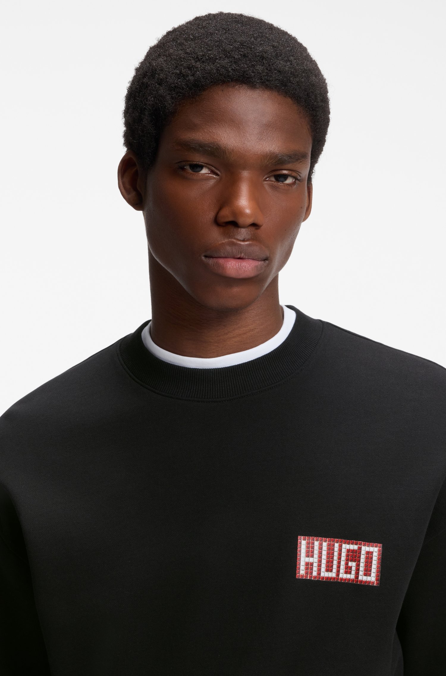 Hugo Sweatshirt 'Durec' mint / roströd / svart herr – bild 3