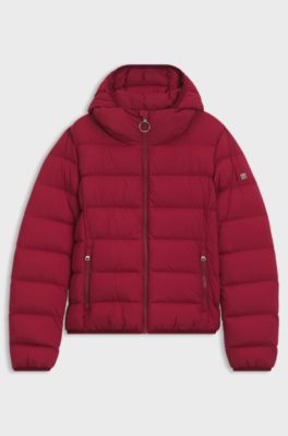Water-repellent jacket with certified down filling, Dark Red