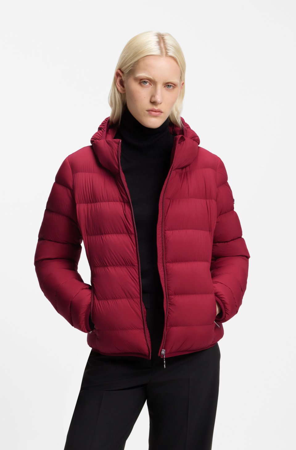 Water-repellent jacket with certified down filling