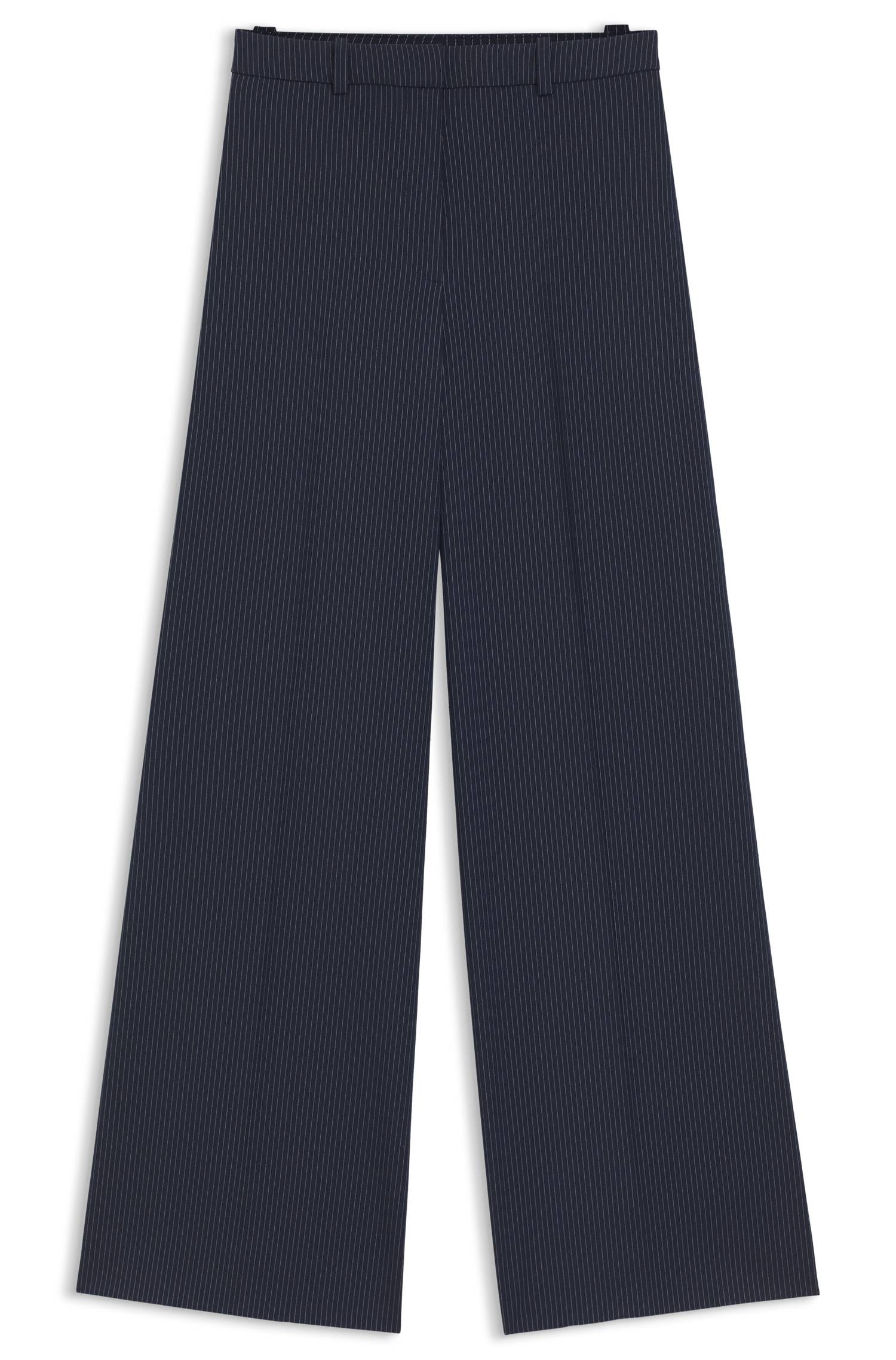 Hugo Regular-fit wide-leg trousers in pinstripe stretch fabric byxor dam – bild 4