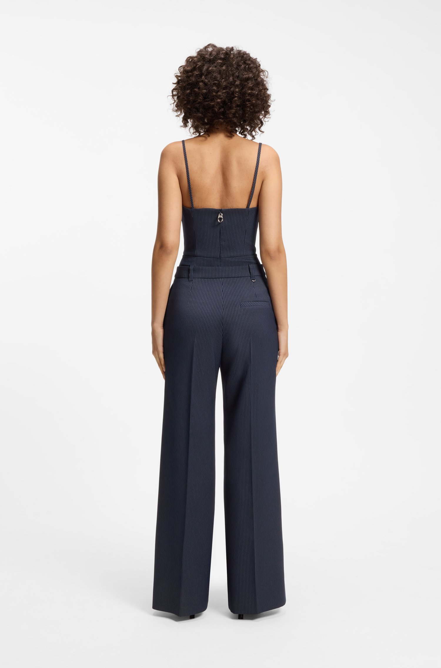 Hugo Regular-fit wide-leg trousers in pinstripe stretch fabric byxor dam – bild 2