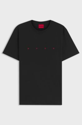 Cotton-jersey T-shirt with logo detail, Black