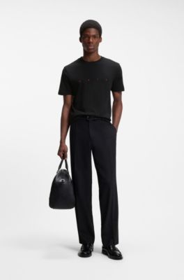 Cotton-jersey T-shirt with logo detail, Black