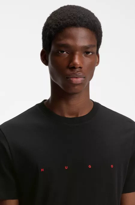 Camiseta de punto de algodón con detalle de logo