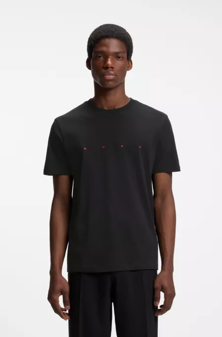 Camiseta de punto de algodón con detalle de logo