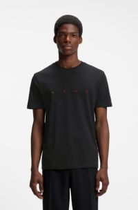 Cotton-jersey T-shirt with logo detail, Black