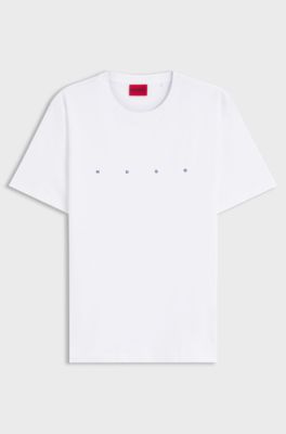 Cotton-jersey T-shirt with logo detail, White