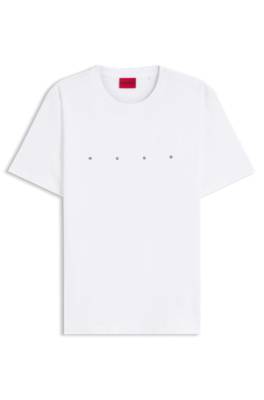 Hugo Cotton-jersey T-shirt with logo detail herr – bild 4