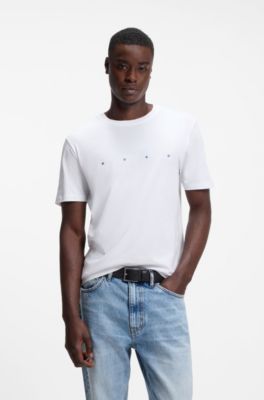 Cotton-jersey T-shirt with logo detail, White