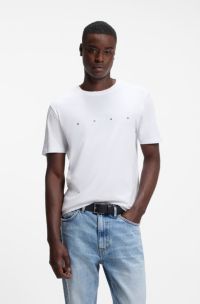 Cotton-jersey T-shirt with logo detail, White